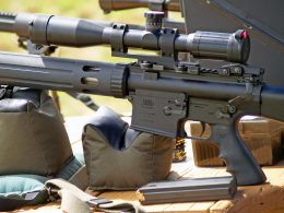 AR10 Rifle with a scope