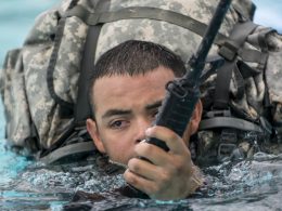 a soldier with MOLLE rucksack