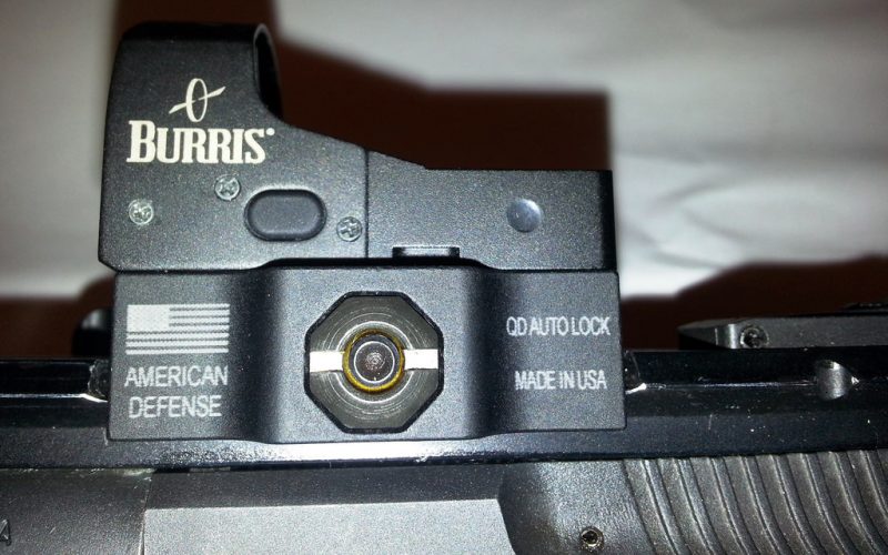 A close up shot of the Burris reflex sight