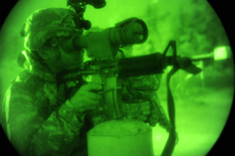 Looking through a thermal scope