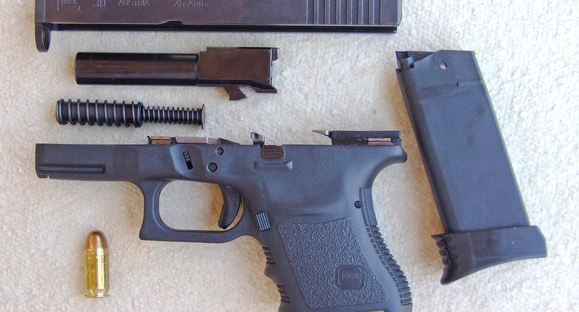 Glock 30 in .45 ACP disassembled