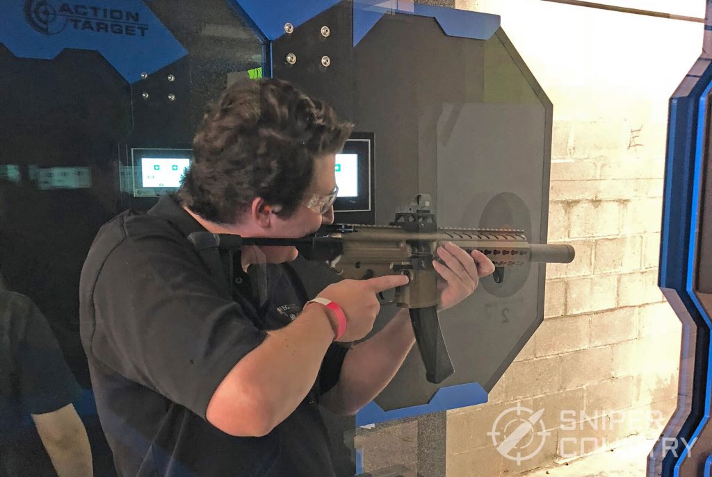 SIG MPX 9mm carbine shooting on the range