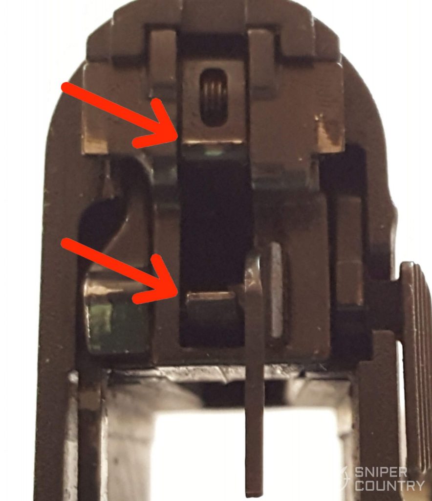 Taurus G2C Double Sears with Arrow Indicating Their Location