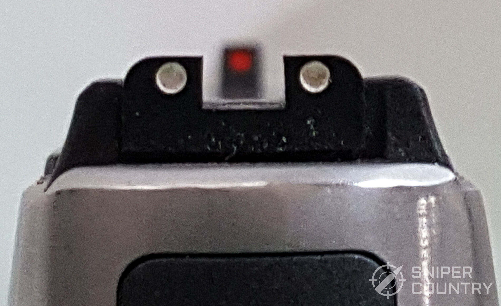 Rear sight picture with white dots