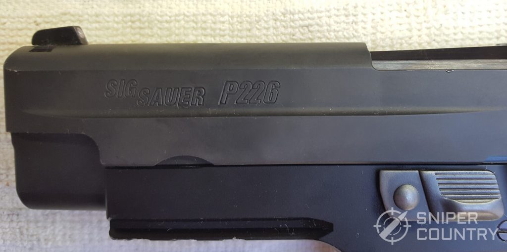 SIG Sauer P226 left slide etching