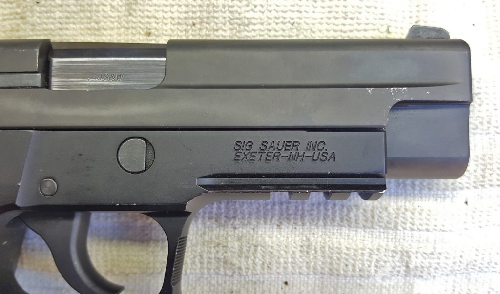 SIG Sauer P226 right slide etching