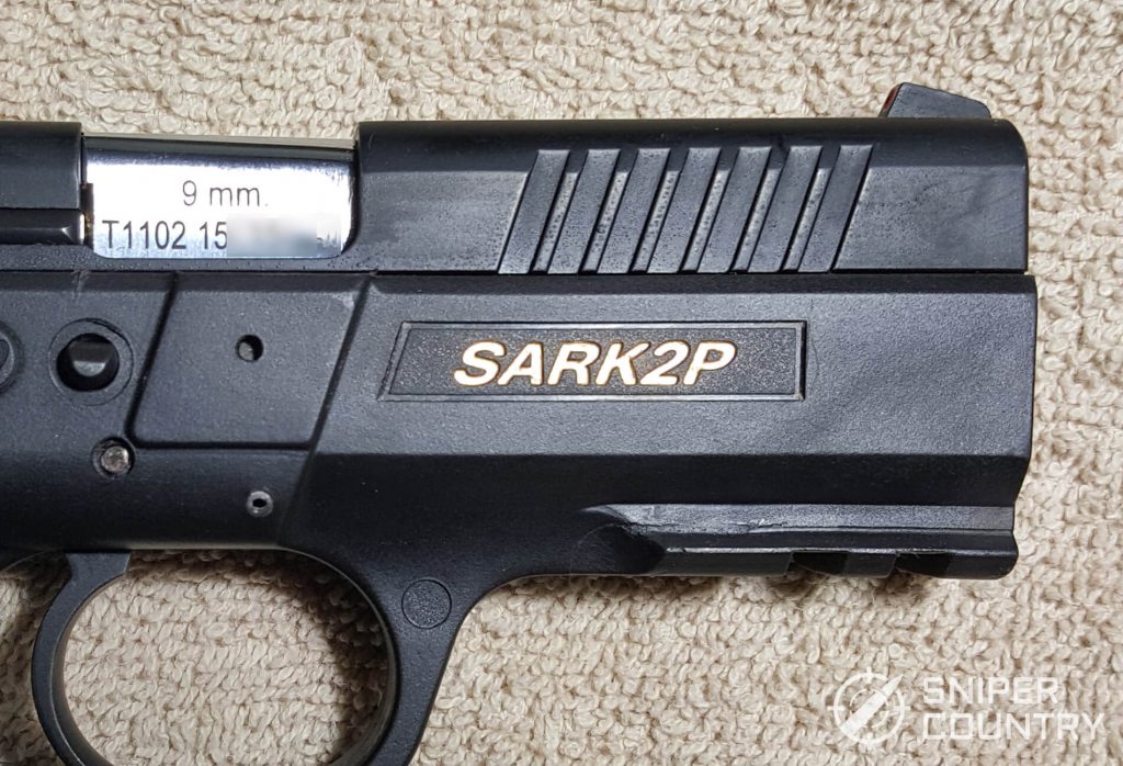 SAR K2P model designation in gold