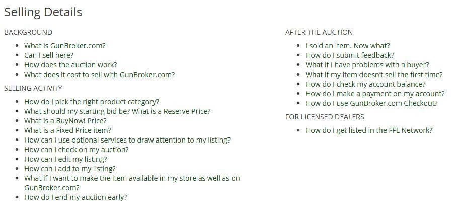 Gunbroker.com selling details