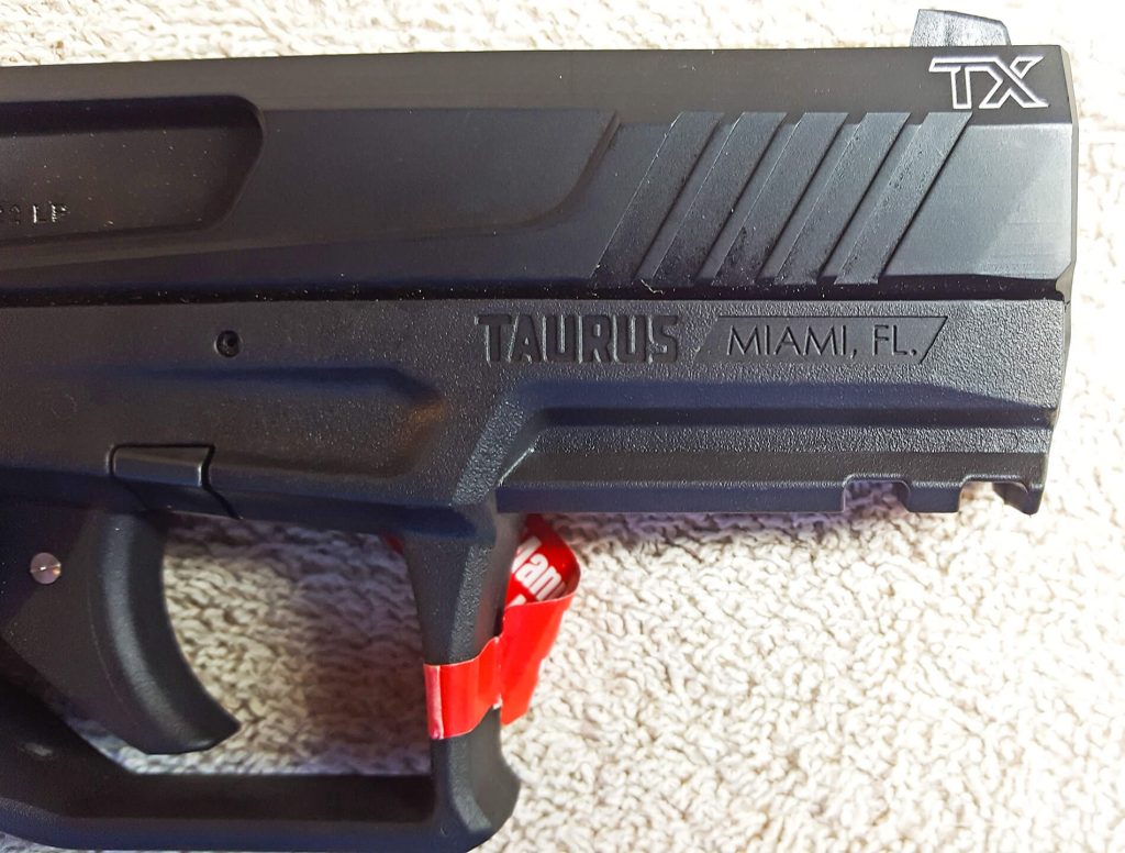 Taurus TX22 right slide engraving