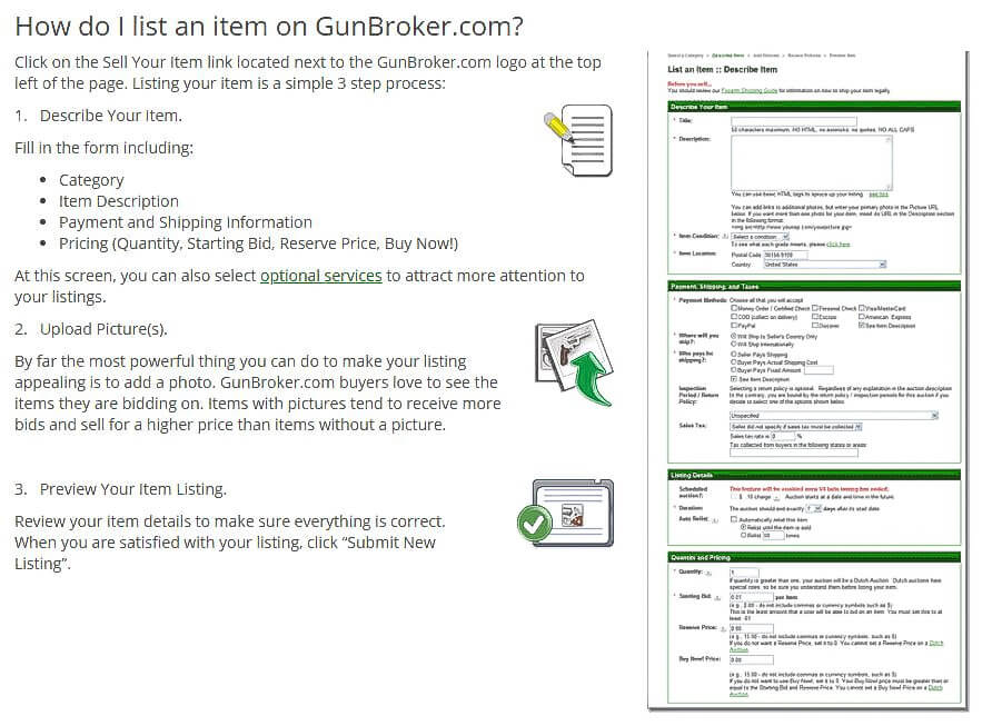 how to sell at gunbroker.com