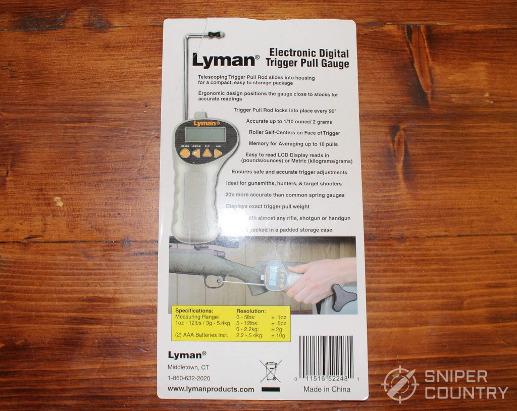 Lyman Electronic Digital Trigger Pull Gauge packaging