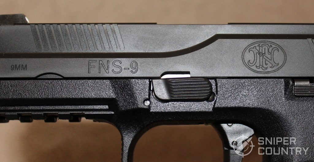 FNS-9 left side slide engraving