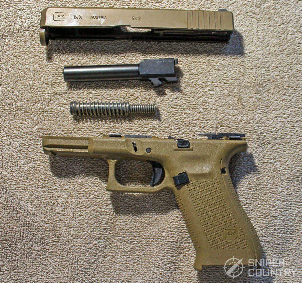 Glock G19X field stripped