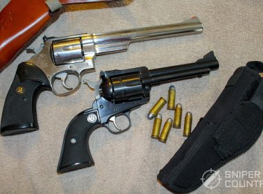 Ruger Blackhawk .45 Colt and S&W 629 together and holster