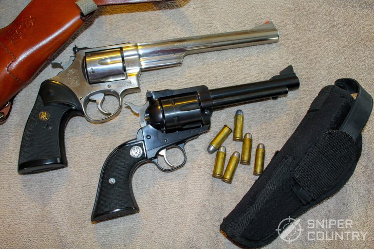 Ruger Blackhawk .45 Colt and S&W 629 together and holster