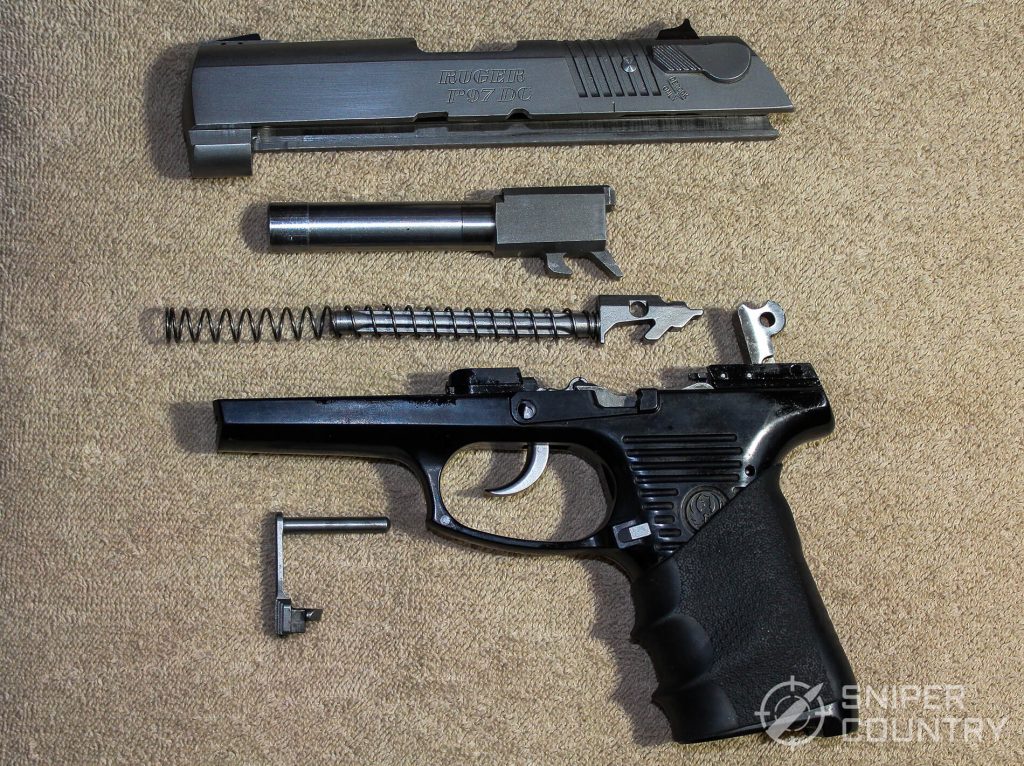 Ruger P97 field stripped