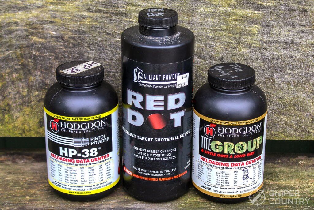 HP38, reddot and titegroup powder