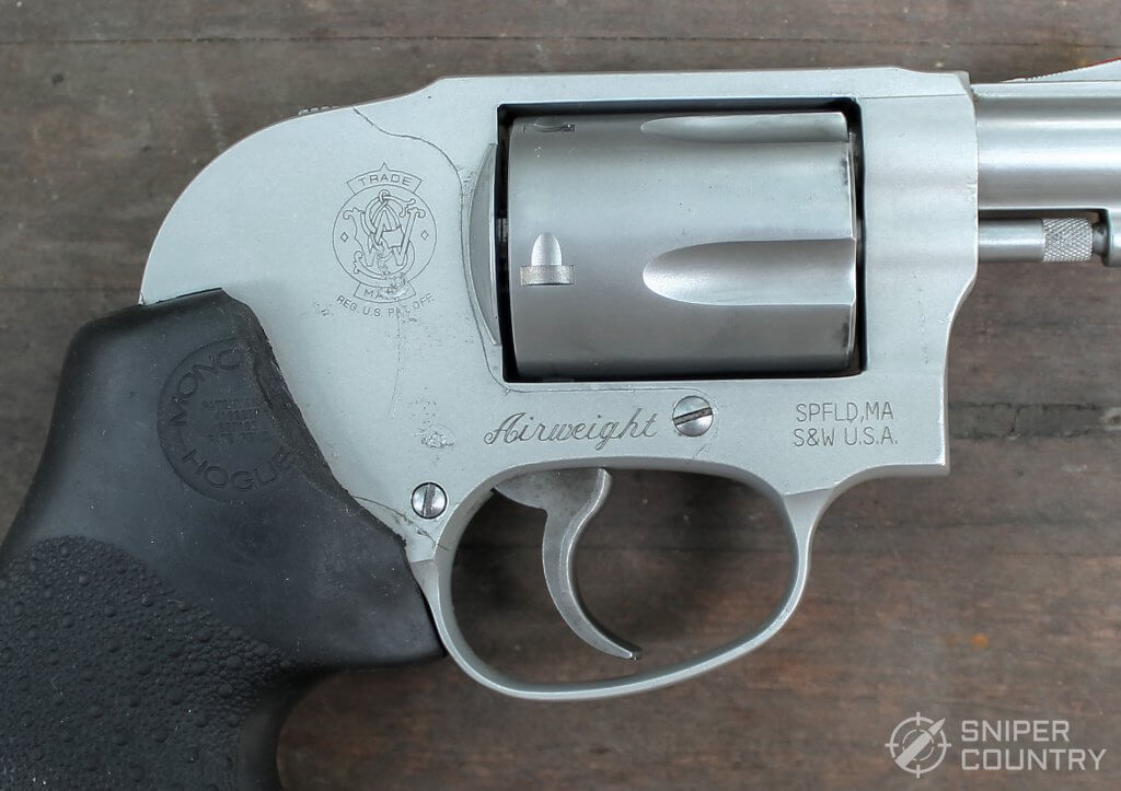 Smith and Wesson 638 Airweight frame engravement right