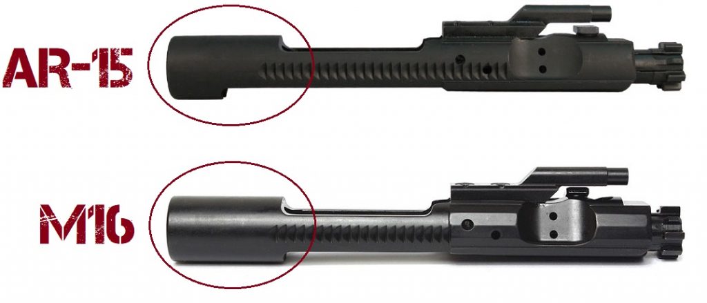 AR-15 vs M16 BCG Source: 80% Lower