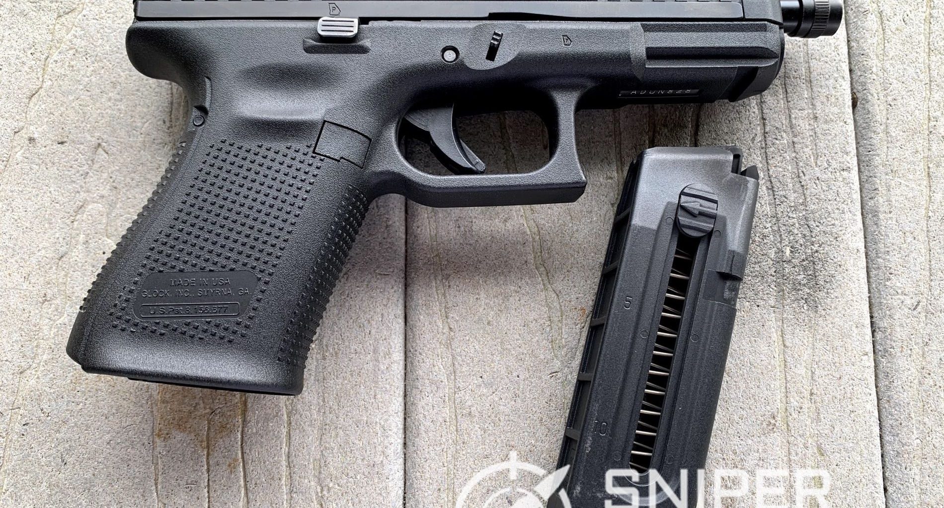 Glock 44 Gun right side with mag