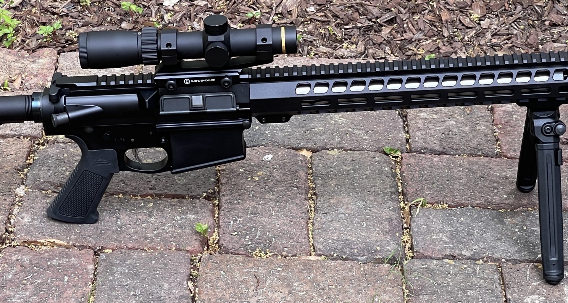The Palmetto State Armory PA-10 cuts an attractive silhouette. It is shown here with a Leupold VX-Freedom 1.5-4x20 scope with an illuminated firedot MOA ring and a Magpul M-LOK Bipod.