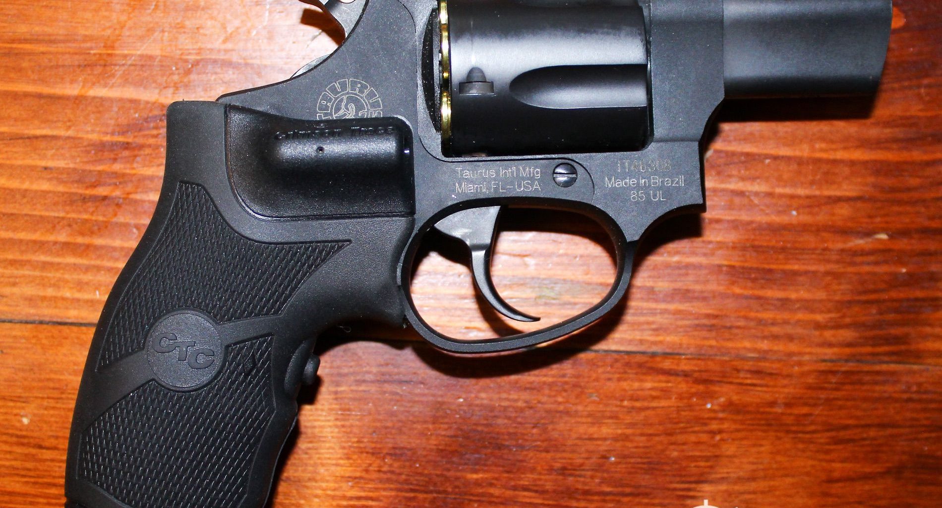 Crimson Trace Laser Grips demonstrated on revolver