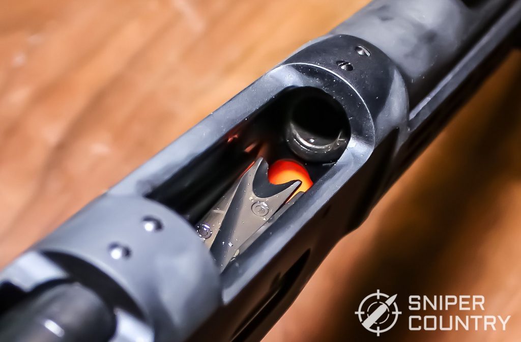Close up shot of the Mossberg 464 SPX chamber
