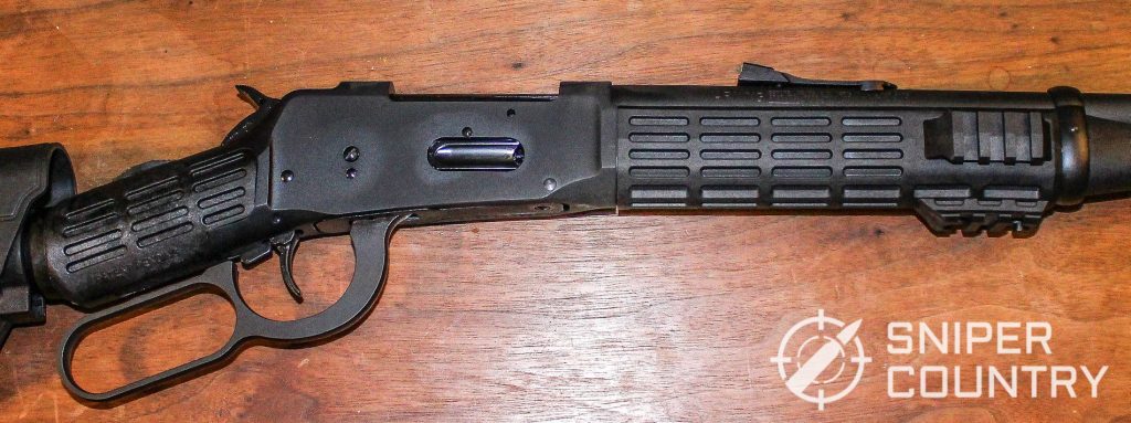 Close up shot of the right hand side of the Mossberg 646 SPX receiver