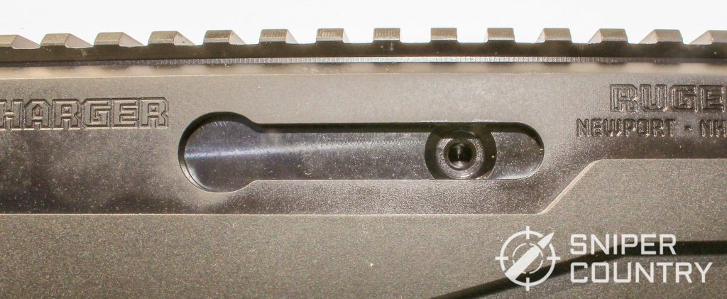 Close up shot of the left side bolt of the Ruger Charger