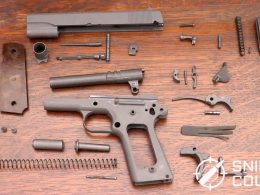 The detail stripped CMP M1911A1. There was no evidence of damaged or significantly worn parts. Other than a refresh of the springs with a kit from Wolff Gun Springs, the gun remains true to its arsenal rework from 1986.