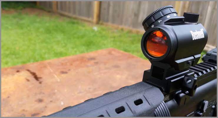 3 Best Budget AR-15 Red Dot Sights The Bushnell Trophy TRS-25 mounted on firearm