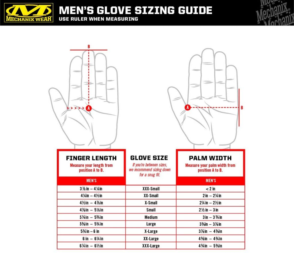 Size Chart - Men's Glove