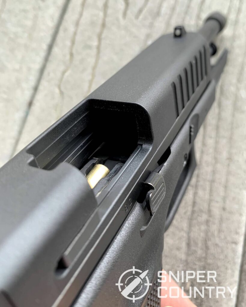 Glock G44 closeup shot open slide