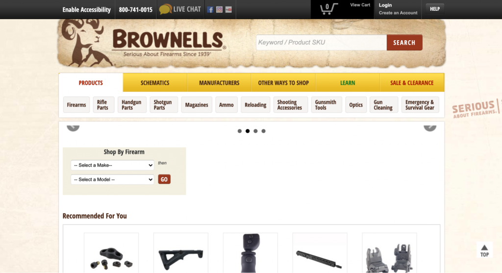 Brownells website buy ammo online