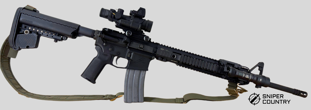 AR15 rifle with 20 inch barrel and ACOG optic