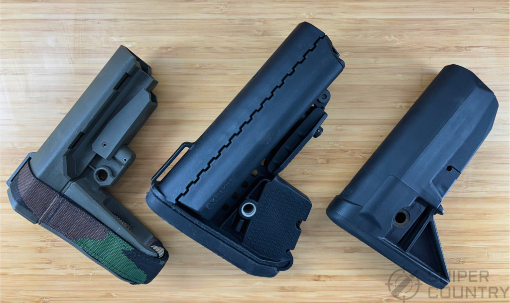 three ar15 buttstock options