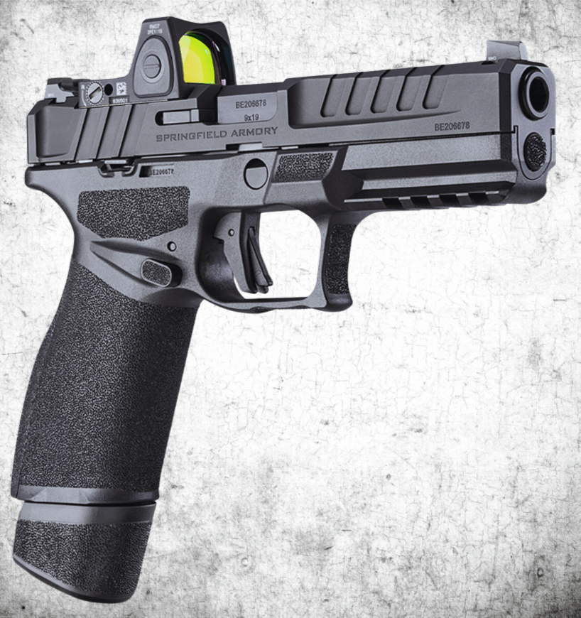 9mm tactical pistol with red dot sight