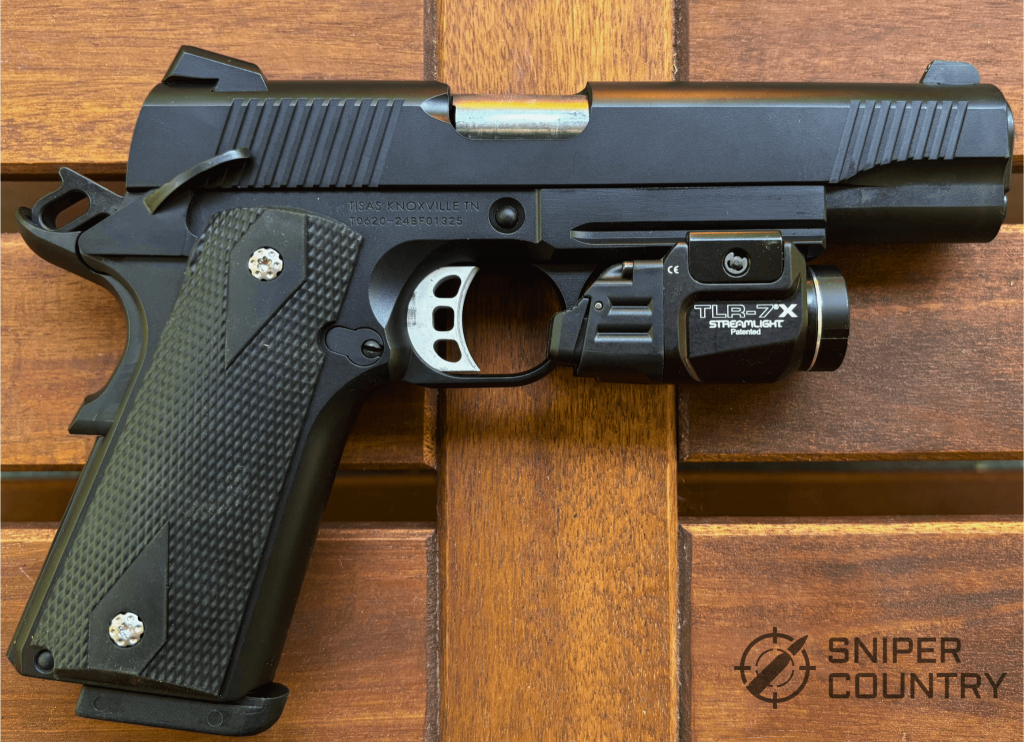 TLR-7X Tactical light mounted to 1911 pistol