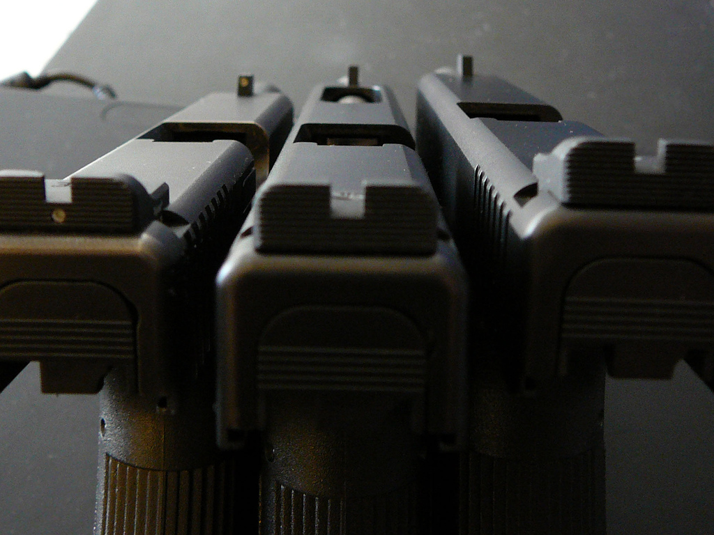 Three GLOCKS, showing thier HEINIES by mr.smashy Best Glock Suppressor Sights
